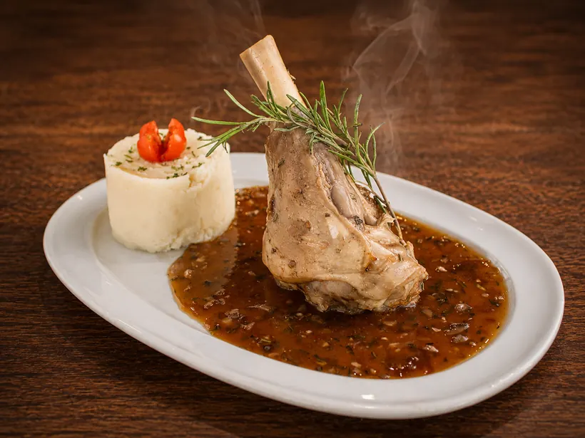 Lamb shank curry at Gill's Restaurant Gibraltar