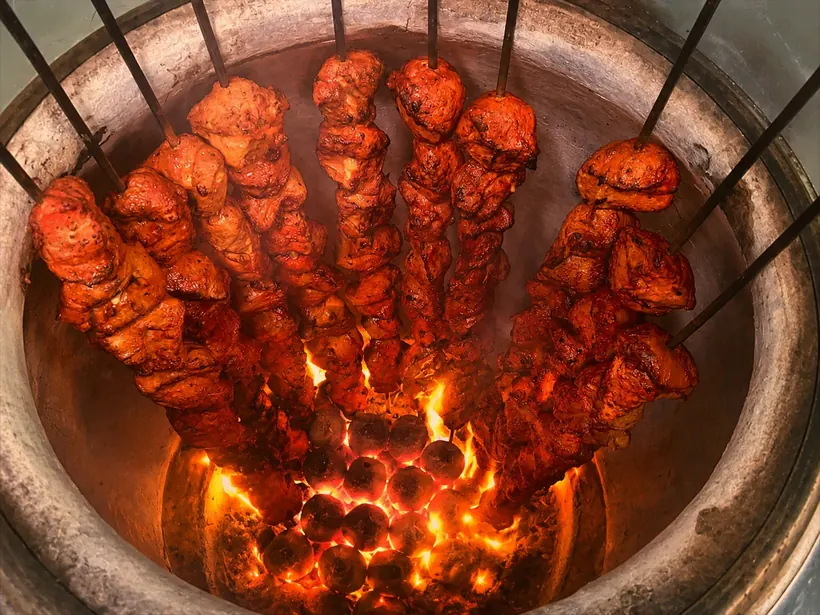 Tandoori chicken flames at Gill's Restaurant Gibraltar
