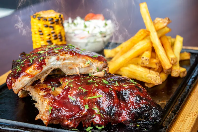 BBQ ribs close-up at Gill's Restaurant Gibraltar